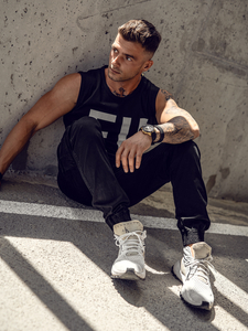 Черна тениска tank top с принт Bolf 14820A