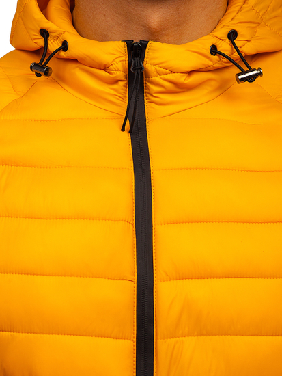 Жълто мъжко капитонирано преходно яке Bolf 13021
