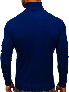 Синьо мъжко поло без принт Bolf YY02