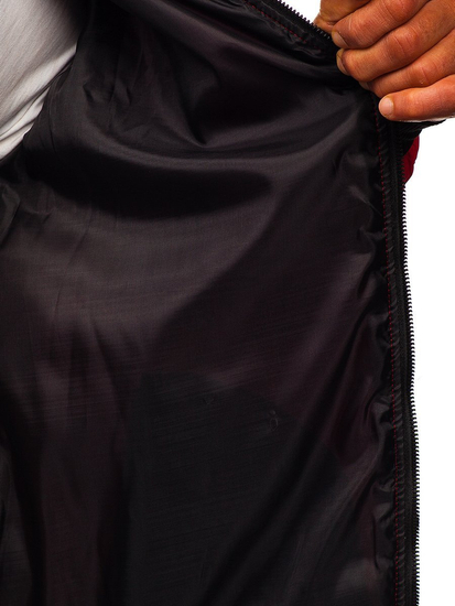 Червено преходно мъжко капитонирано яке бомбър Bolf MY-02A