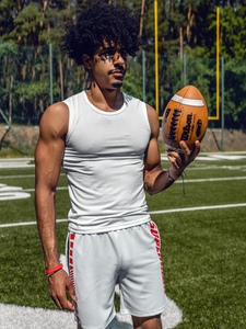 Мъжки потник без принт бял Bolf 99001