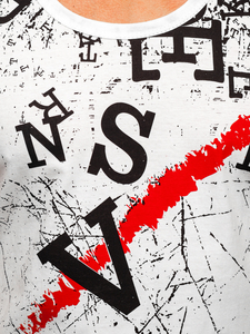 Бял мъжки потник  tank top с принт Bolf 14853