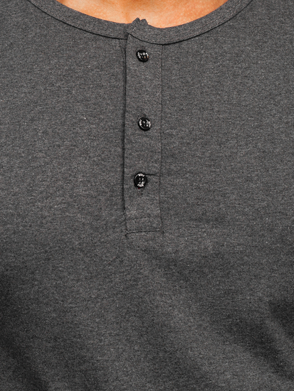 Мъжка тениска с дълъг ръкав и три антрацитна Bolf 1114