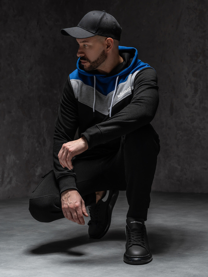 Метличина цвят мъжки суичър с качулка с цип Bolf W3878A1