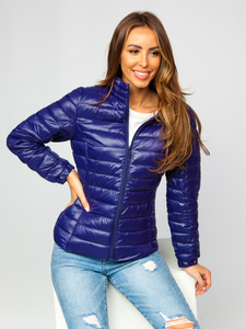 Капитонирано дамско преходно яке в цвят метличина Bolf 5M706