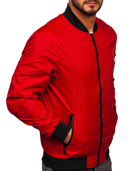 Червено мъжко преходно яке бомбър Bolf 5M708