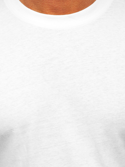Мъжка тениска без принт бяла Bolf 14291