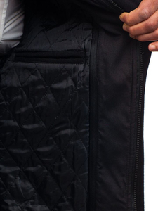 Мъжко зимно палто черно Bolf 1808