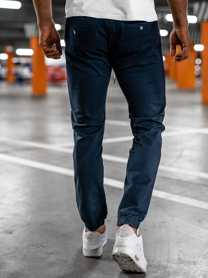 Сини мъжки панталони тип джогър Bolf1145
