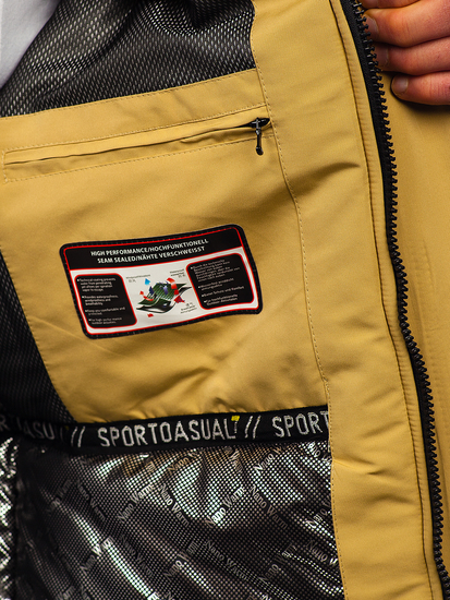 Бежово мъжко зимно яке с качулка Bolf 22M322