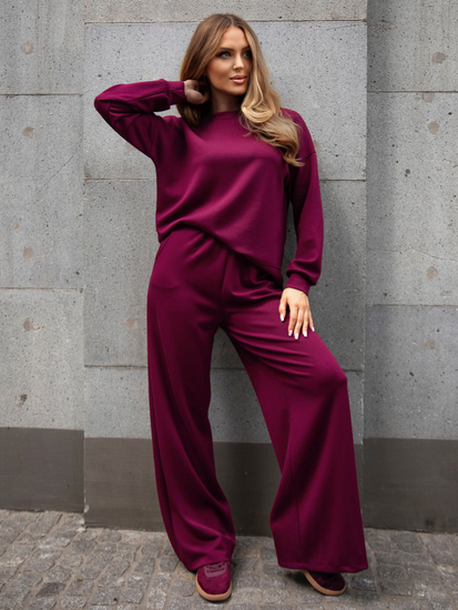 Дамски двуцветен спортен комплект бордо Bolf 821111