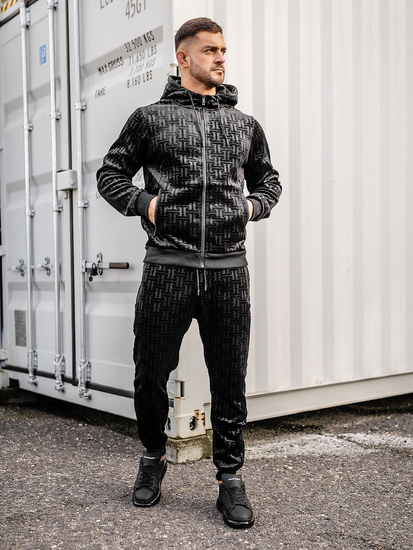 Черен мъжки плюшен анцуг Bolf 3B113A2