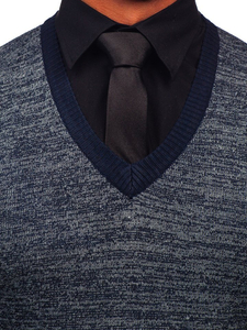 Мъжки пуловер без ръкави тъмносин Bolf 8131