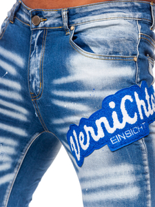 Тъмносини мъжки дънки slim fit Bolf BC1068