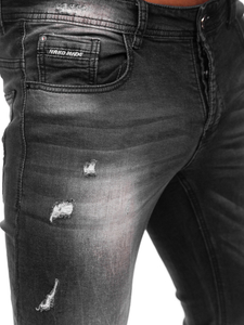 Черни  панталони дънкови мъжки тип regular fit Bolf MP010N