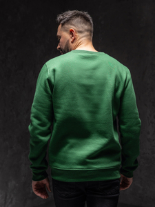 Мъжки суичър без качулка е зелен Bolf 2001A1