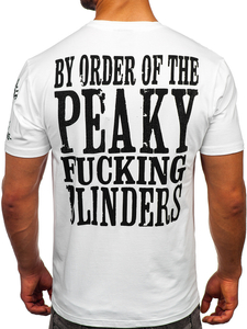 Бяла мъжка тениска с апликация Bolf 2826