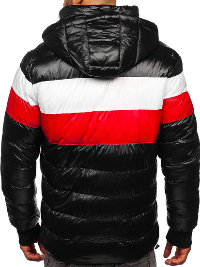 Черно капитонирано мъжко зимно яке Bolf 6592