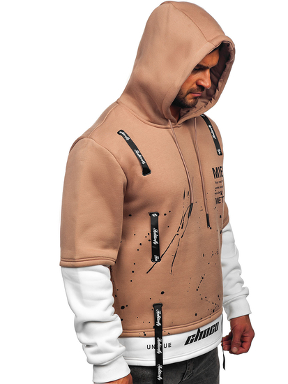 Бежов мъжки суитшърт с принт Bolf LJ0586A