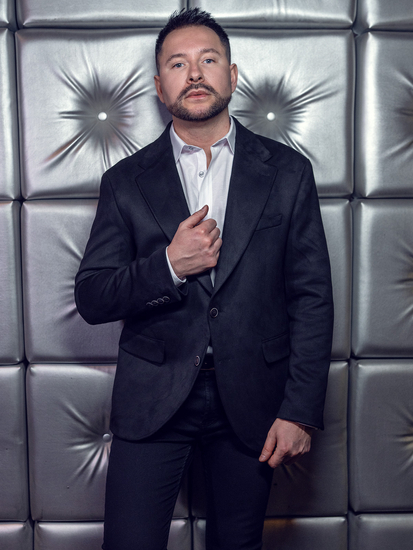 Мъжко кадифено черно яке Bolf 24410