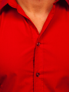 Тъмночервена елегантна мъжка риза с дълъг ръкав Bolf 1703