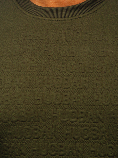 Мъжки суитшърт без качулка и с принт в цвят каки Bolf LJ0599