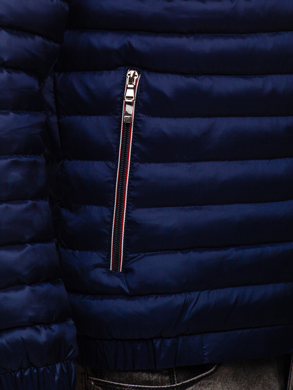 Тъмносиньо капитонирано преходно мъжко спортно яке Bolf 6574