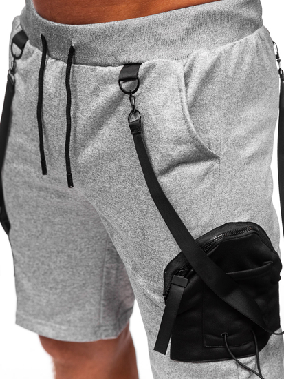 Сиви мъжки къси спортни карго панталони Bolf HS7179