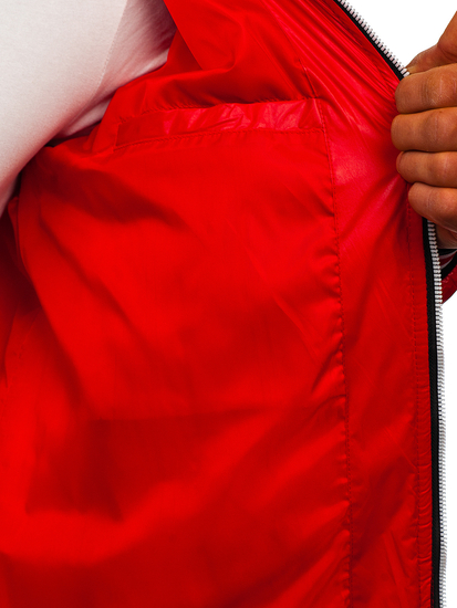 Червено преходно мъжко яке капитонирано Bolf 6191