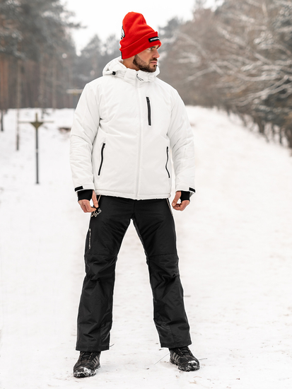 Бяло мъжко зимно спортно яке Bolf HH011