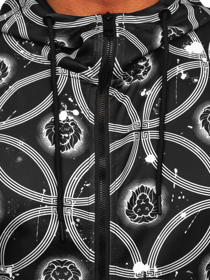 Черен мъжки суитшърт с цип и качулка Bolf 27B8122