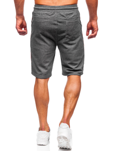 Къси мъжки спортни панталони в антарцит и бяло Bolf Q3884