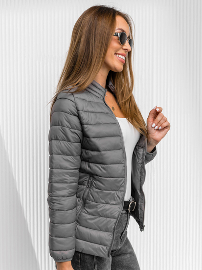 Сиво дамско преходно капитонирано яке Bolf 1141