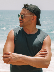 Тениска tank top без принта тъмносиня Bolf 99001