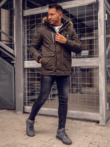 Мъжко зимно зелено яке Bolf 1827A