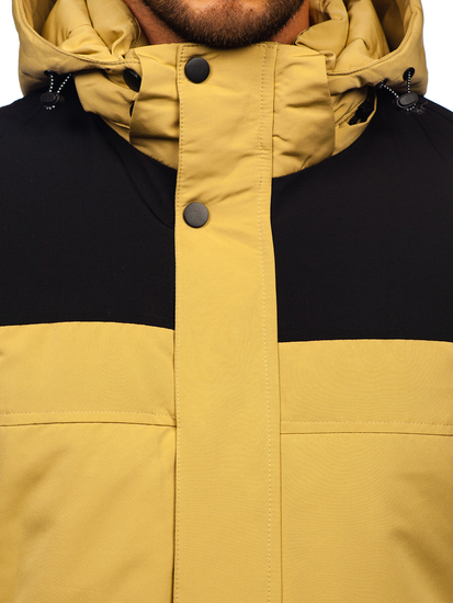 Бежово мъжко зимно яке с качулка Bolf 22M322