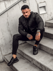 Мъжко преходно черно яке бомбър Bolf AK95A