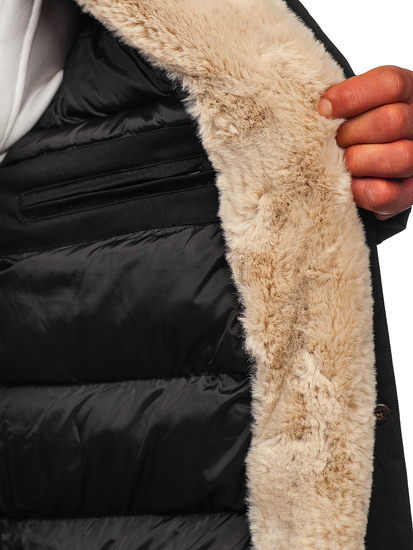 Черно мъжко яке зимно парка Bolf 22M37