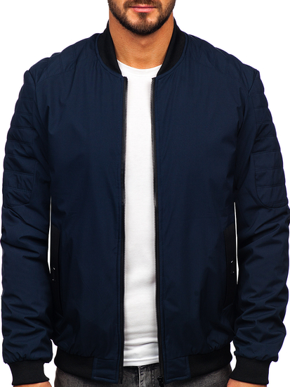 Тъмносиньо преходно мъжко яке тип бомбър Bolf 84M3007