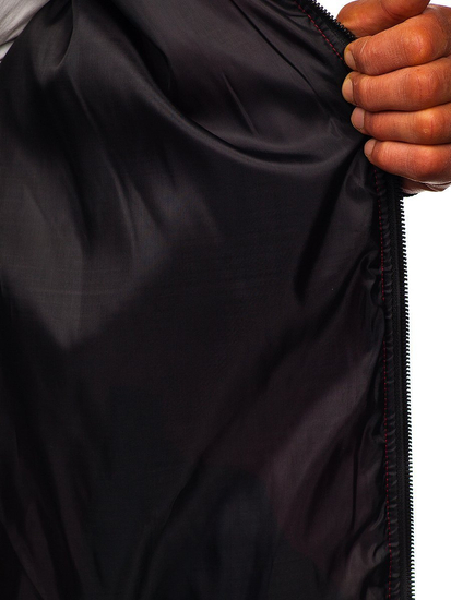 Червено мъжко преходно яке капитонирано тип бомбър Bolf MY-01