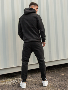 Черен мъжки анцуг с качулка Bolf 3A150A