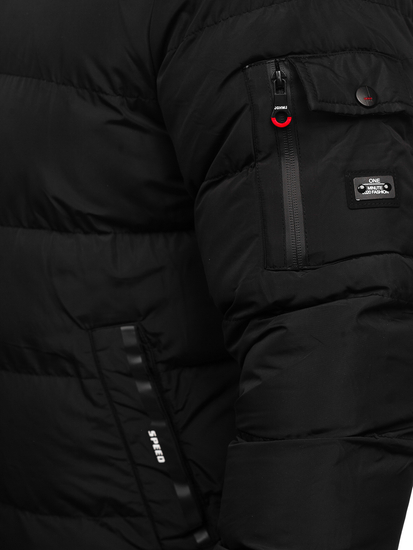 Черно-червено двустранно мъжко капитонирано яке Bolf 7410