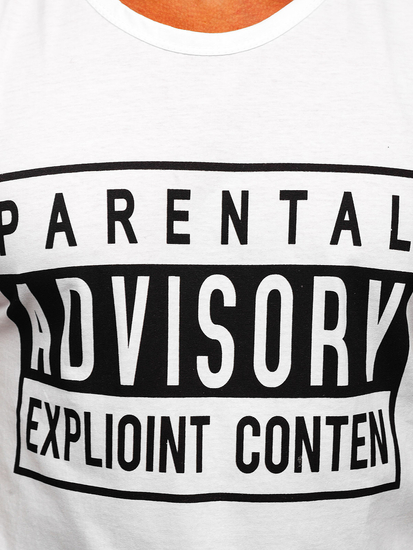 Бяла тениска tank top с принт Bolf 14828