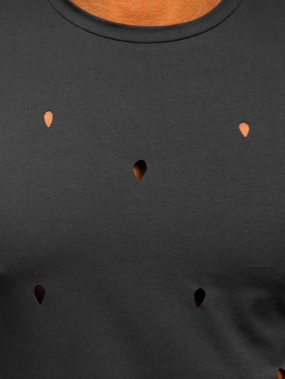 Графитена мъжка тениска без принт Bolf 3009