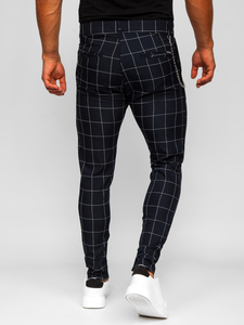 Мъжки мастилено кариран чино панталон Bolf 0061