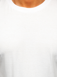 Бяла мъжка памучна изчистена тениска Bolf 192397