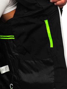 Черно мъжко преходно яке с качулка в яката Bolf 5M3105