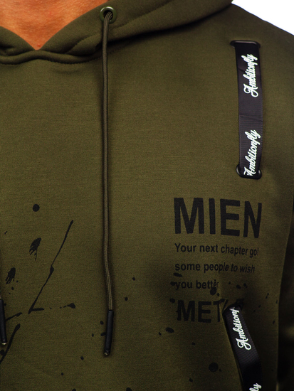 Зелен мъжки суитшърт с принт Bolf LJ0586A