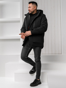 Черно мъжко зимно яке тип парка Bolf 22M323A1