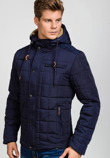 Мъжко зимно яке тъмносиньо Bolf 1672